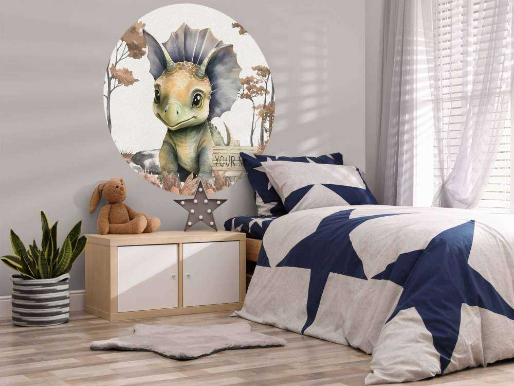 Baby triceratops i den taupefarvede junglen