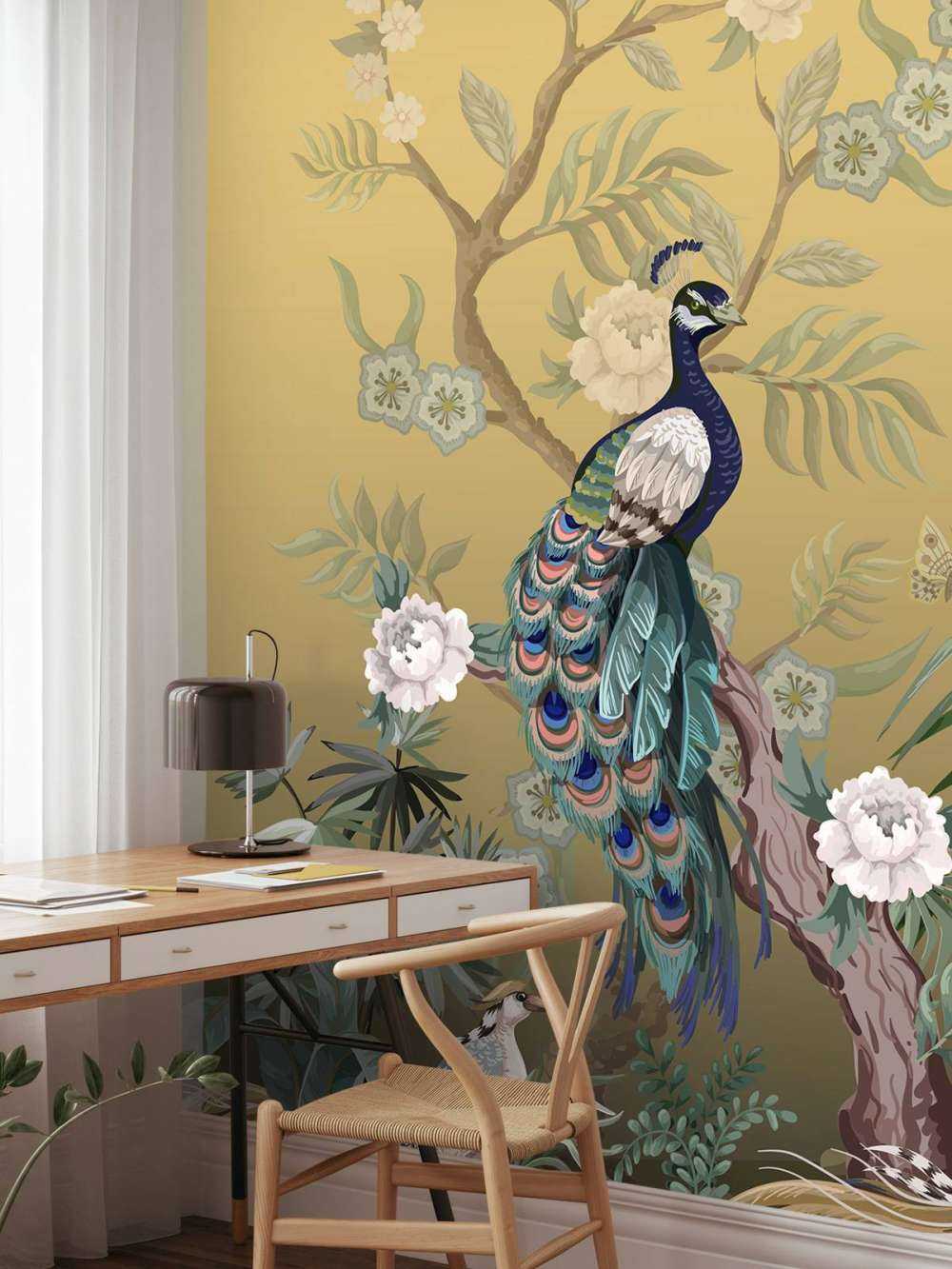 Påfugle og Pæoner - Guld