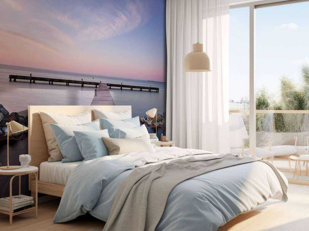 Dejligt stillads ved solopgang