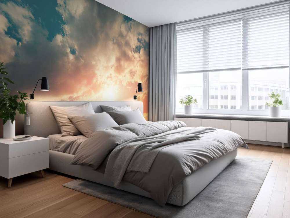 Farvet himmel med skyer