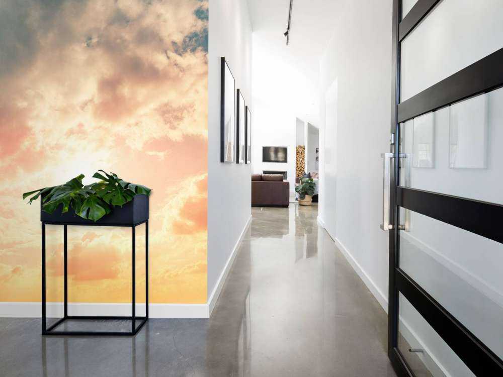 Farvet himmel med skyer