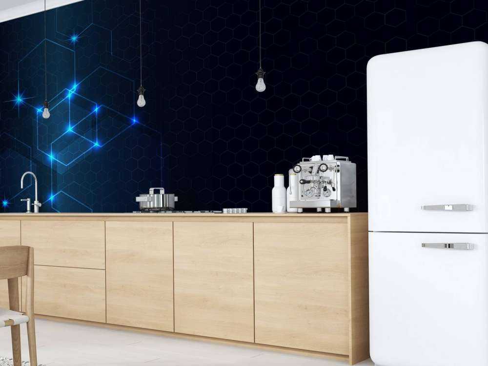 Abstrakte glødende hexagoner