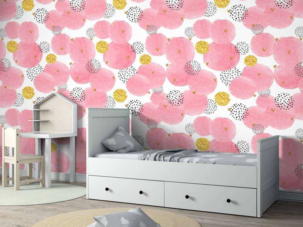 Lyserøde og gyldne cirkler