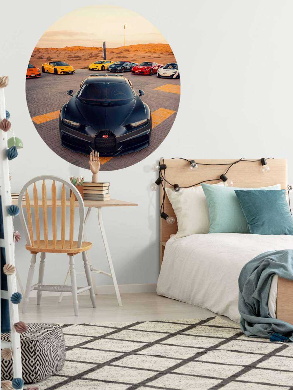 Hypercars ved solnedgang