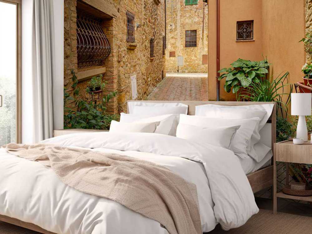 Gade med planter og blomster