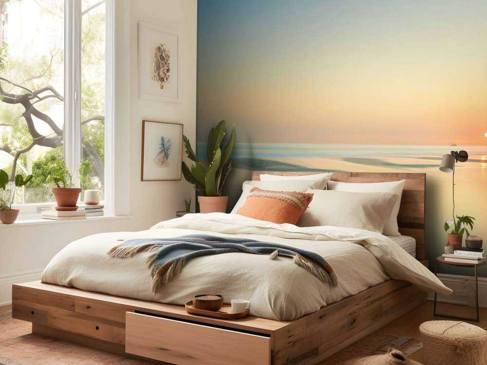 Solnedgang ved stranden