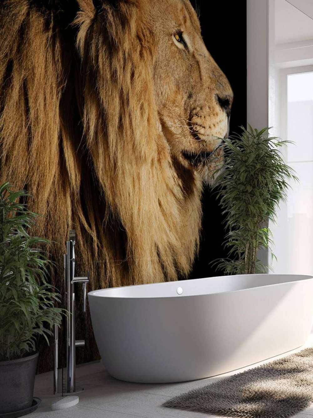 Sideprafil af en løve