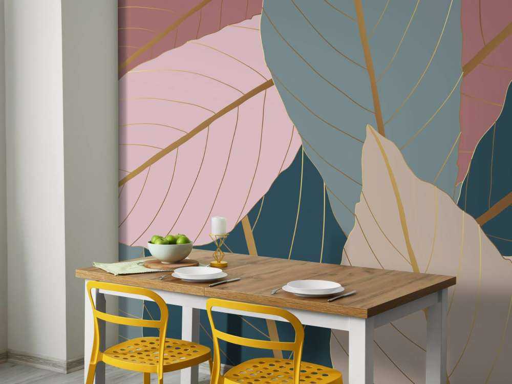 Tropiske blade med guld