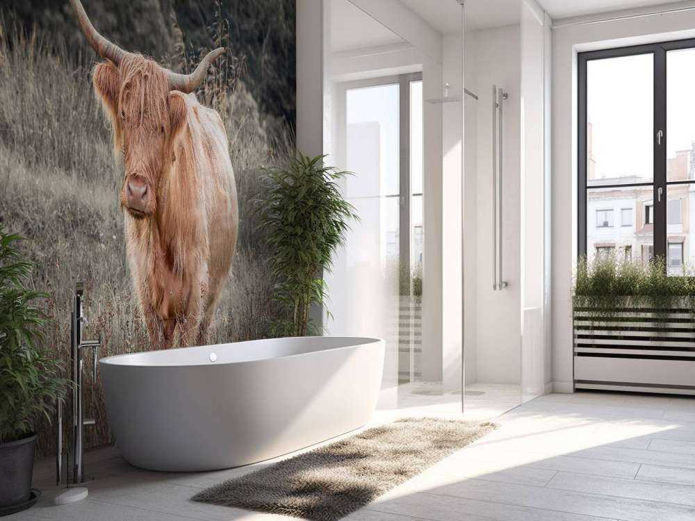 Scottish Highlander i marken