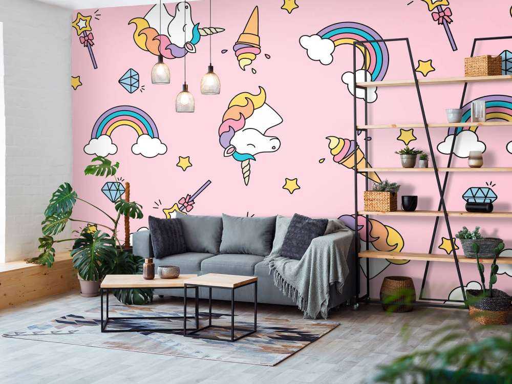 Farverigt enhjørningsmønster