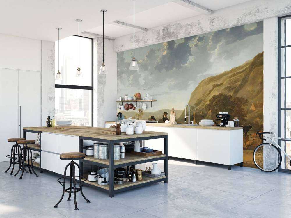 Flodlandskab med ryttere