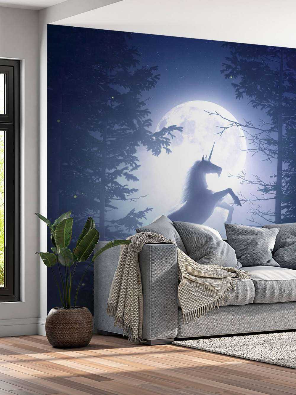 Enhjørning ved fuldmåne