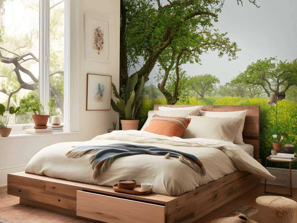 Sti gennem bakker med gule blomster