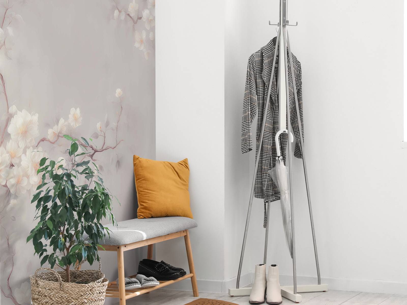 Skønne grene af blomster taupe