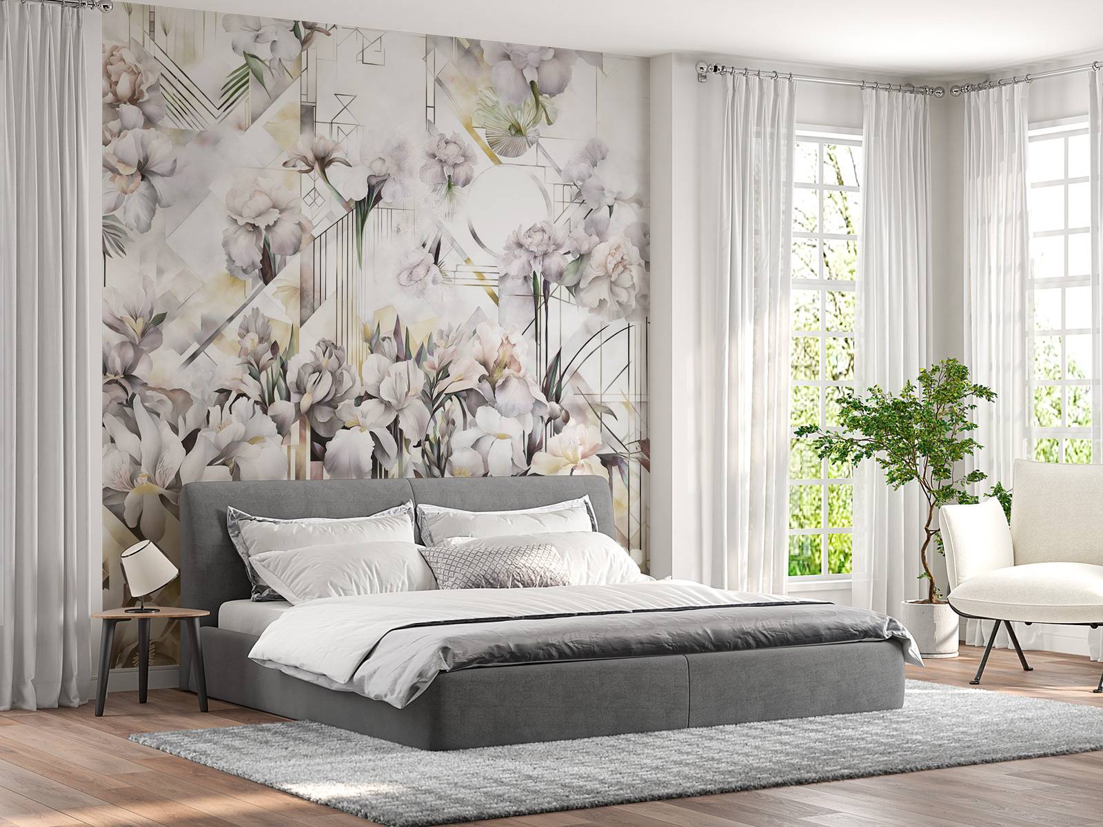 Kæmpe akvarel iris beige