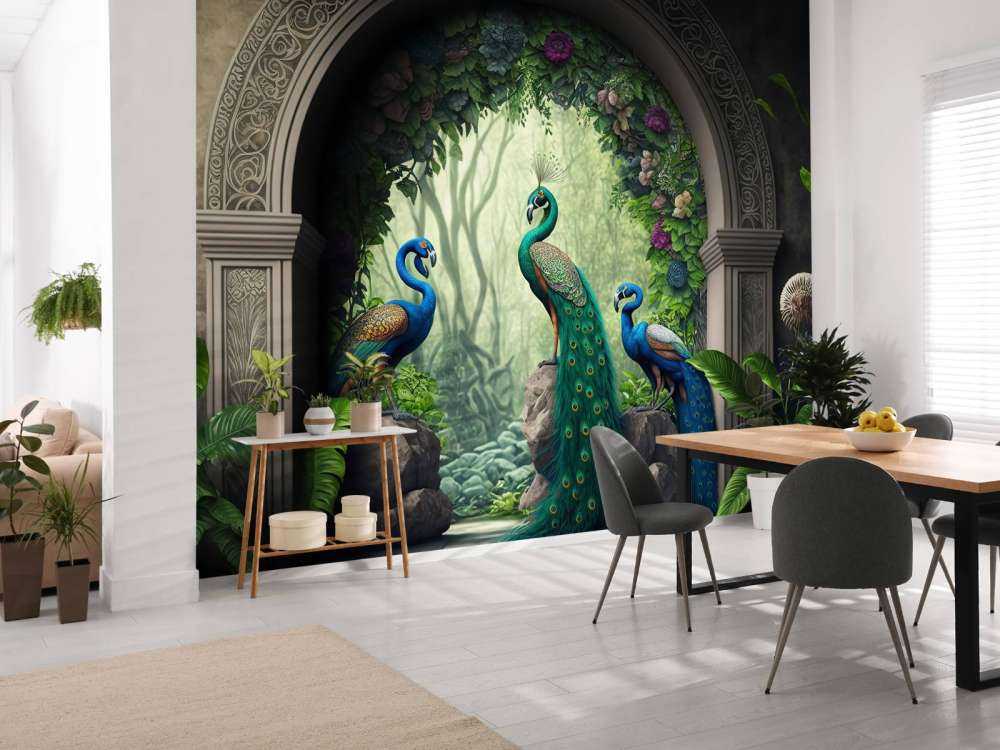 Påfugletrio i Hemmelig Have