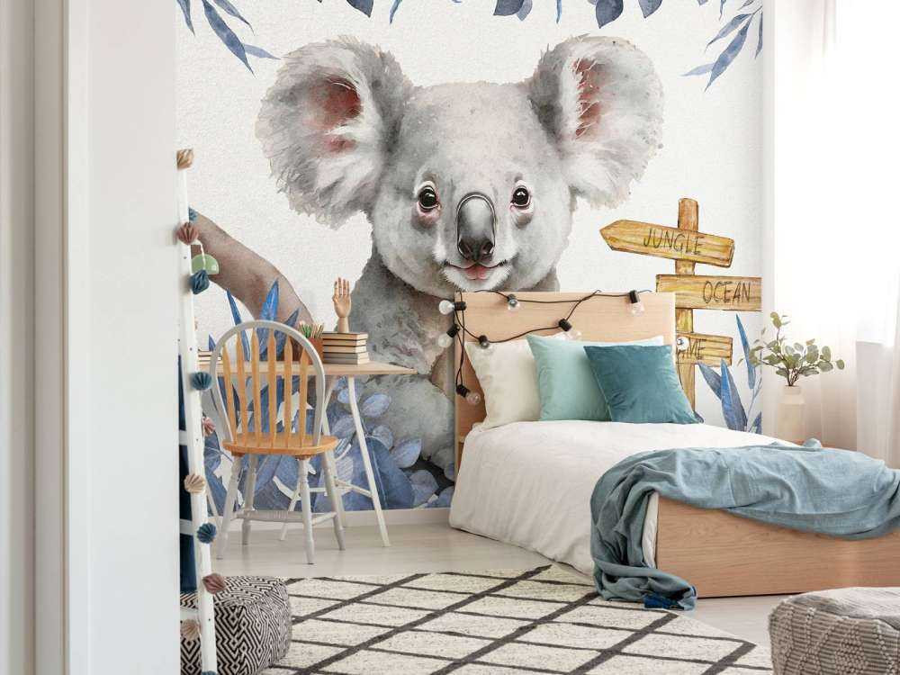 Baby koala i junglen blå