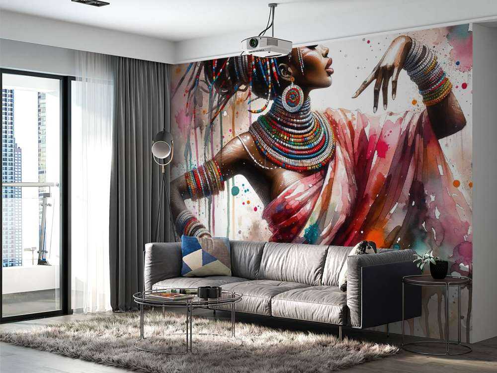 Akvarel afrikansk danser