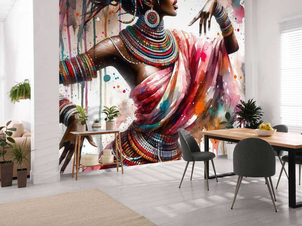 Akvarel afrikansk danser