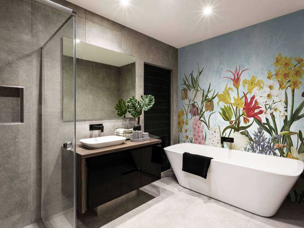 Forår Blomster - Blød Aqua Brise