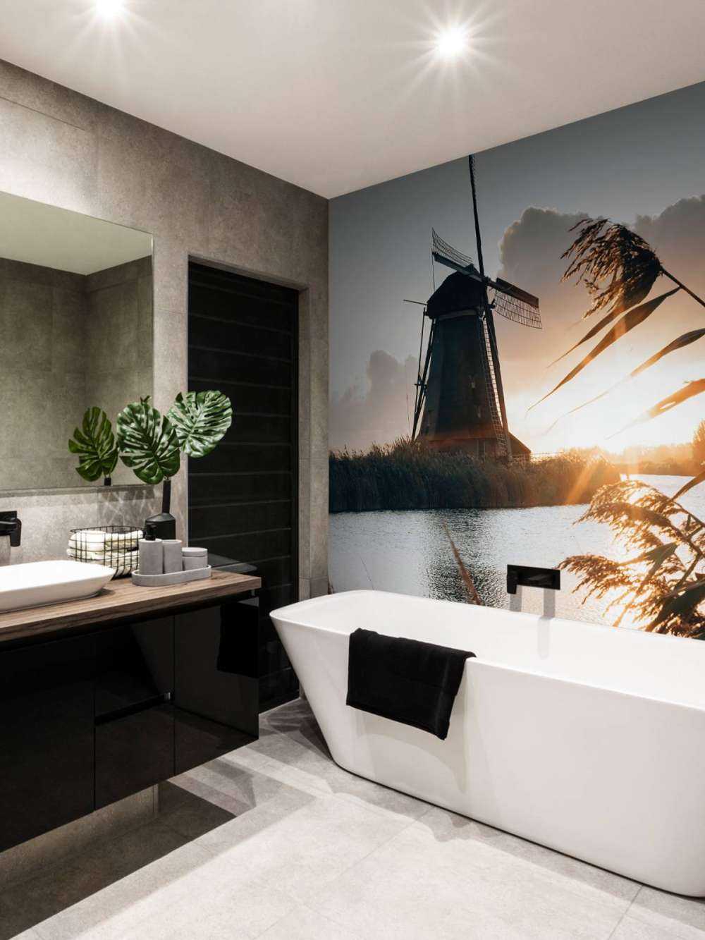 Vindmølle ved solopgang