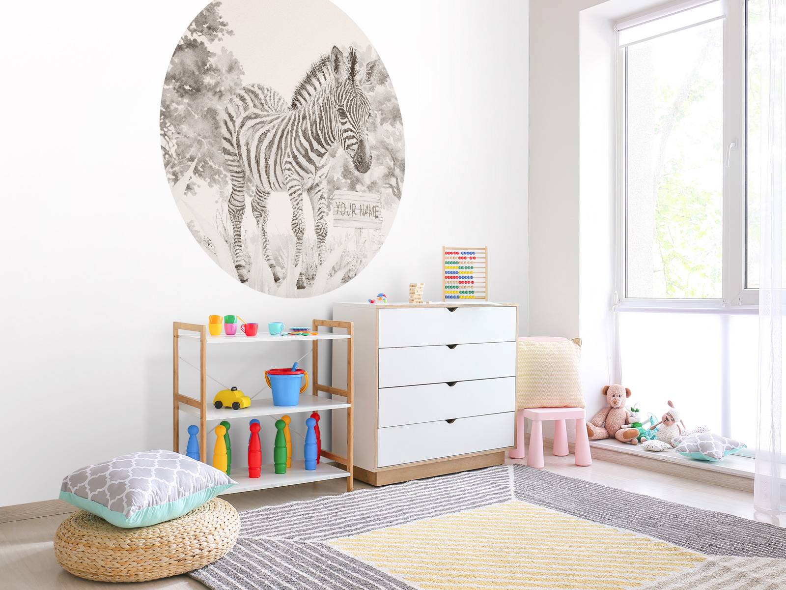 Ung zebra i naturen beige