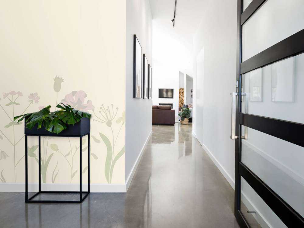 Blomstermark i beige og gammelrosa