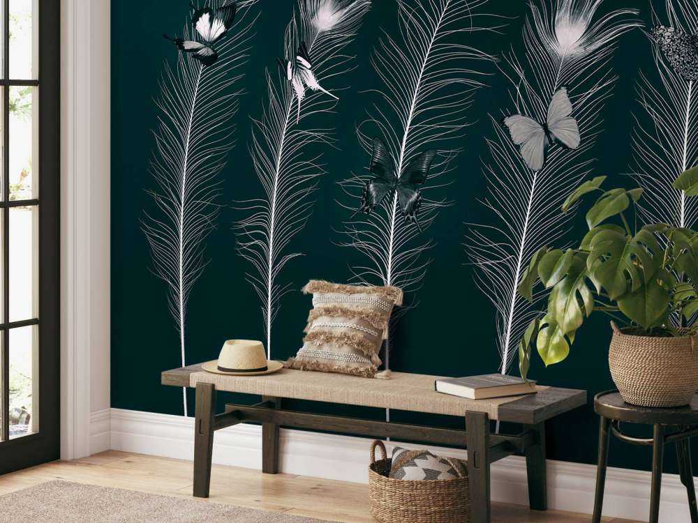 Sommerfugle på påfuglefjer