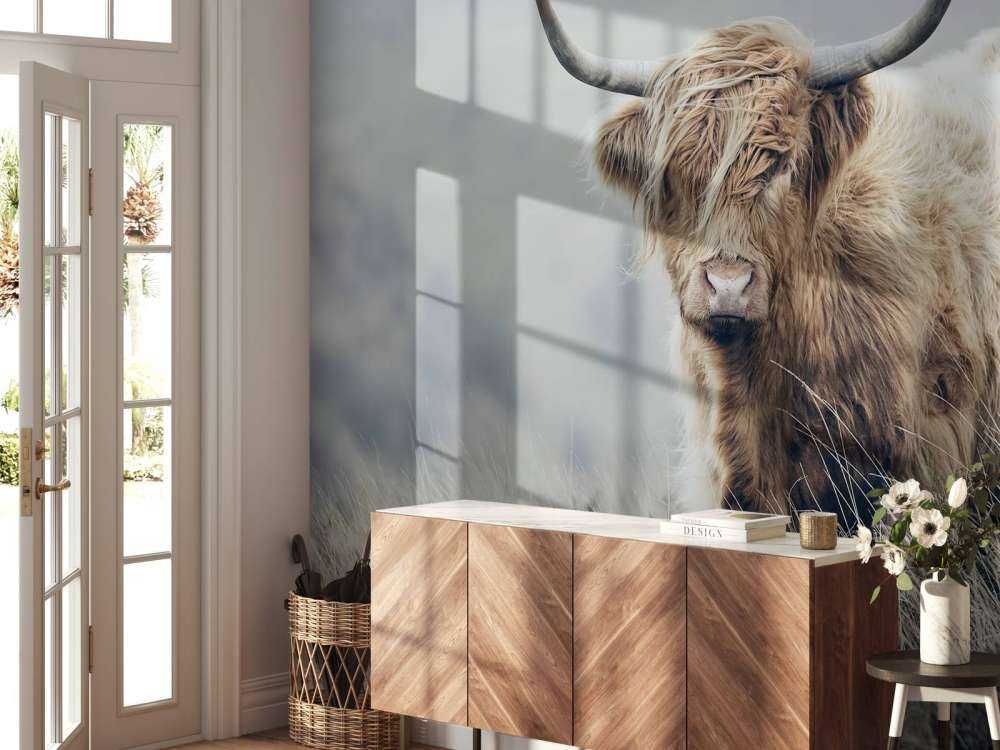 Scottish højlander i naturen