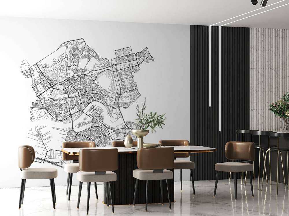 Kort over Rotterdam, hvid