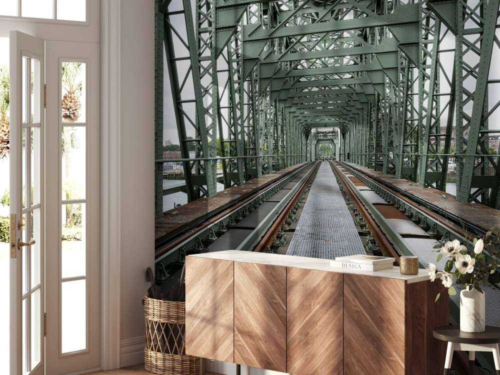 Monumental järnvägsbro De Hef i Rotterdam 