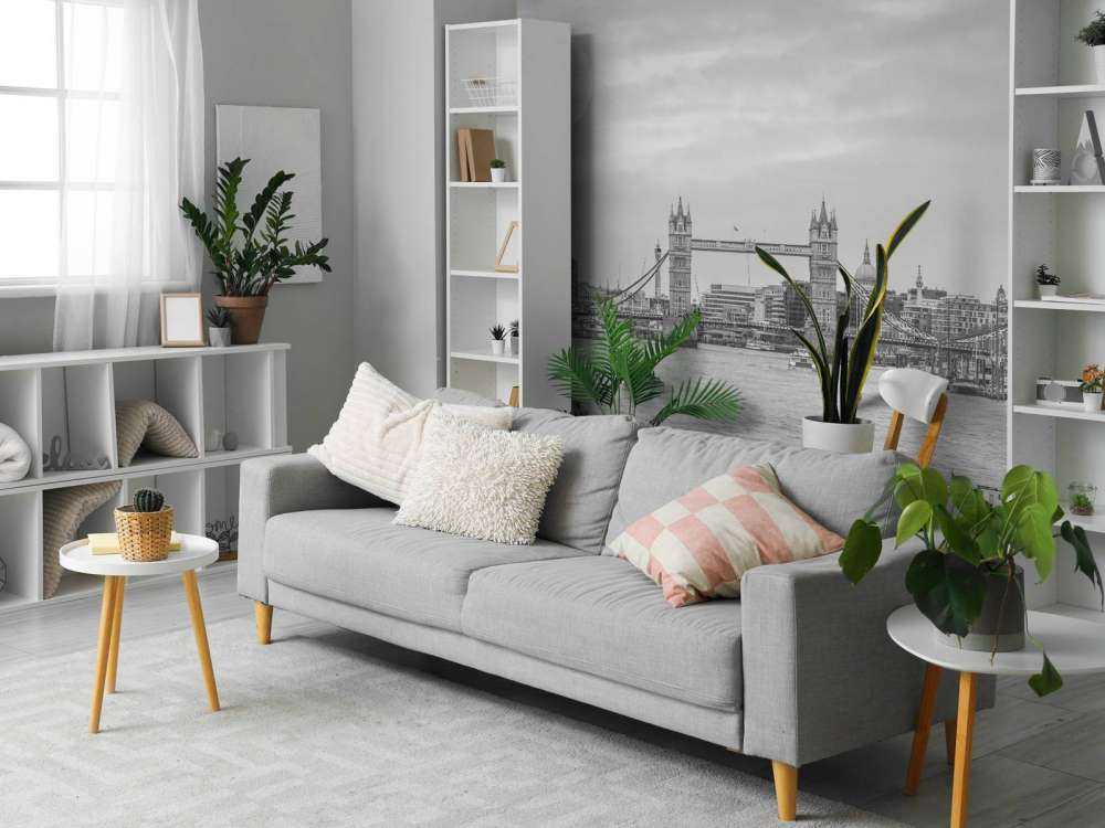 Stadsbild av London i svartvitt