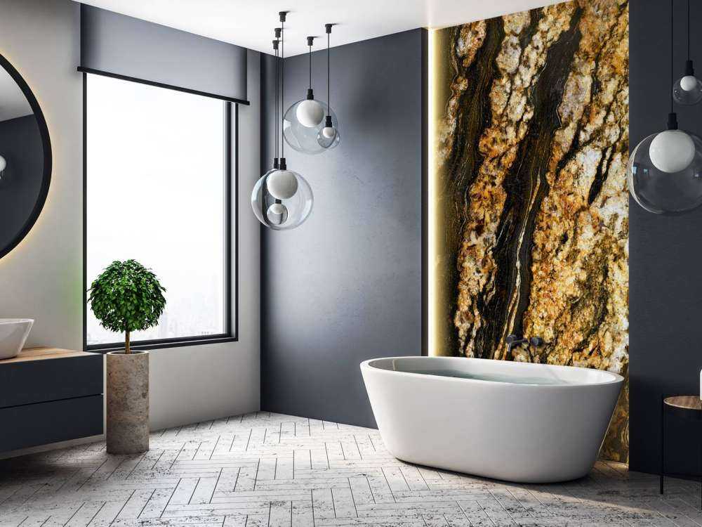 Mörk marmor med guldstruktur