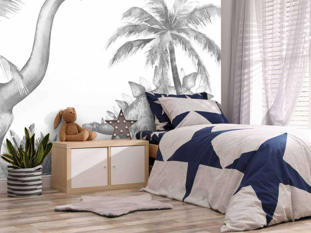 dinosaurier i svartvitt