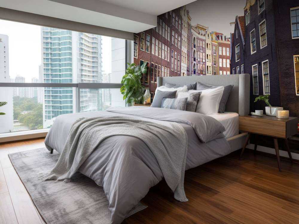 Amsterdam hus på kanalen