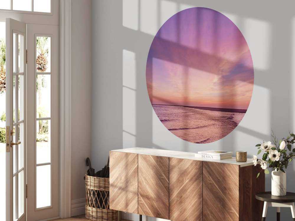 skog med rosa solnedgång