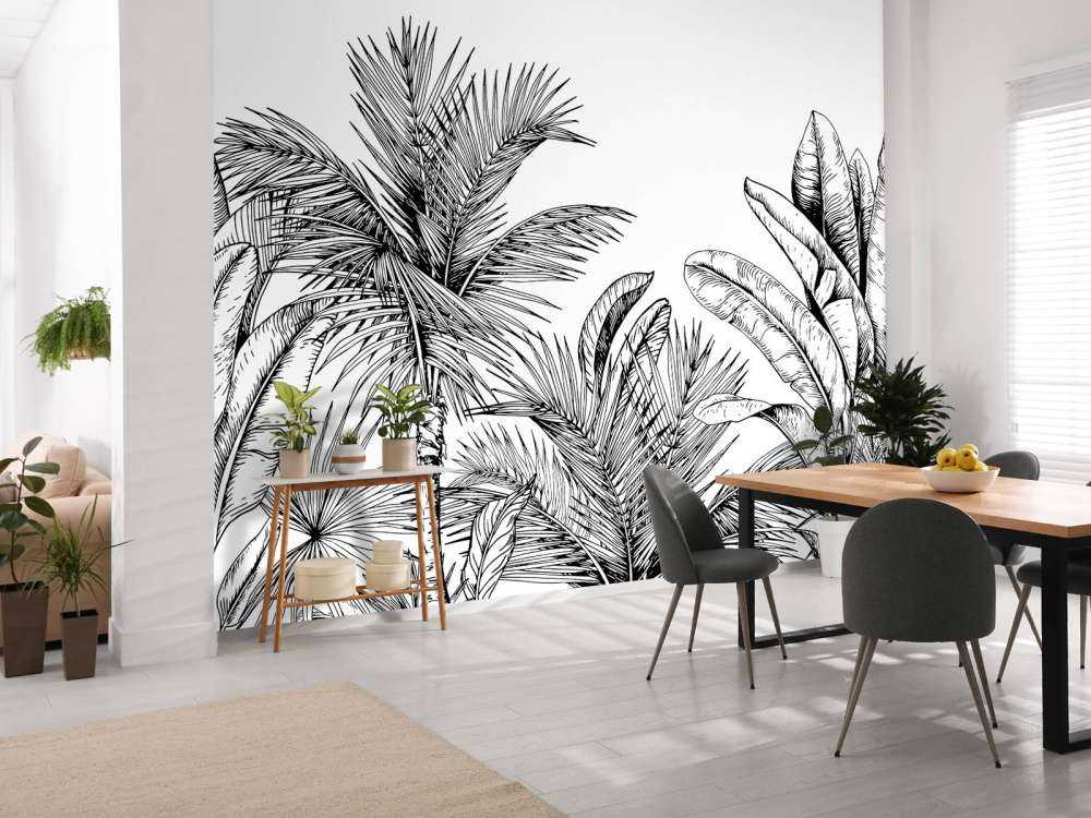 Palmer och bananblad