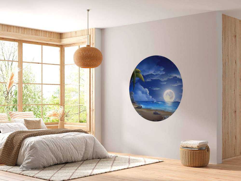 Vacker strand på natten