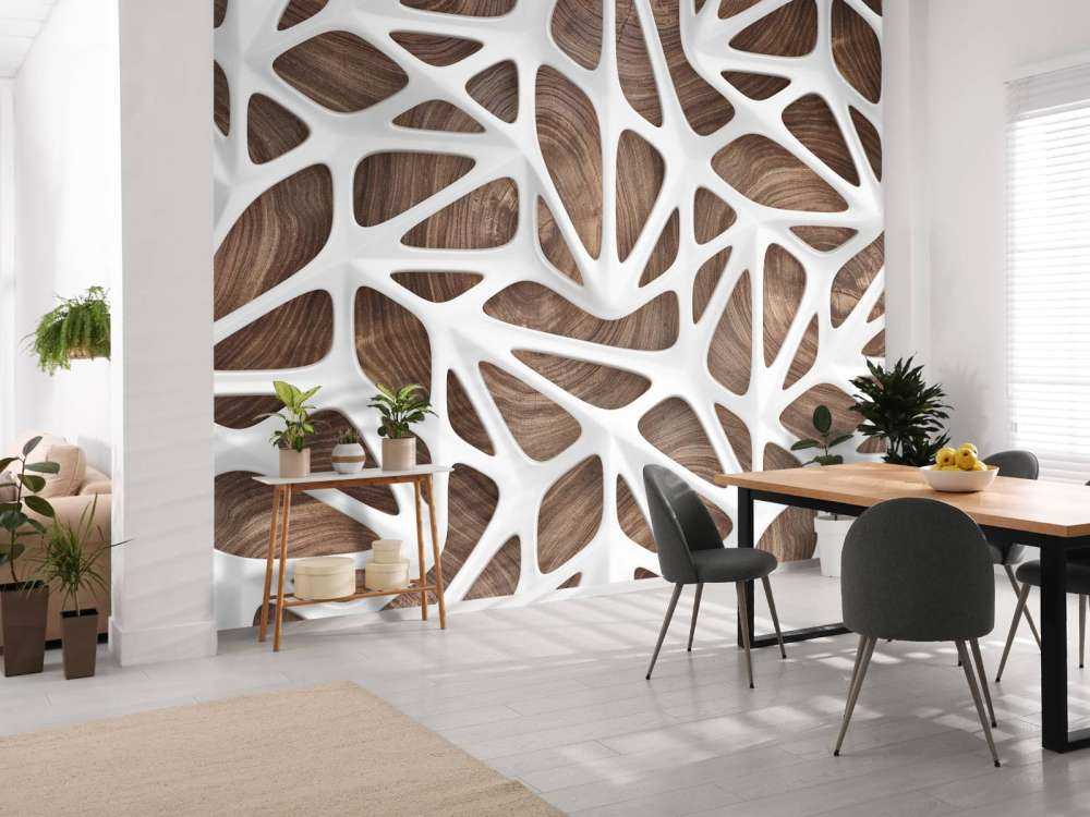 Vitt mönster på trä