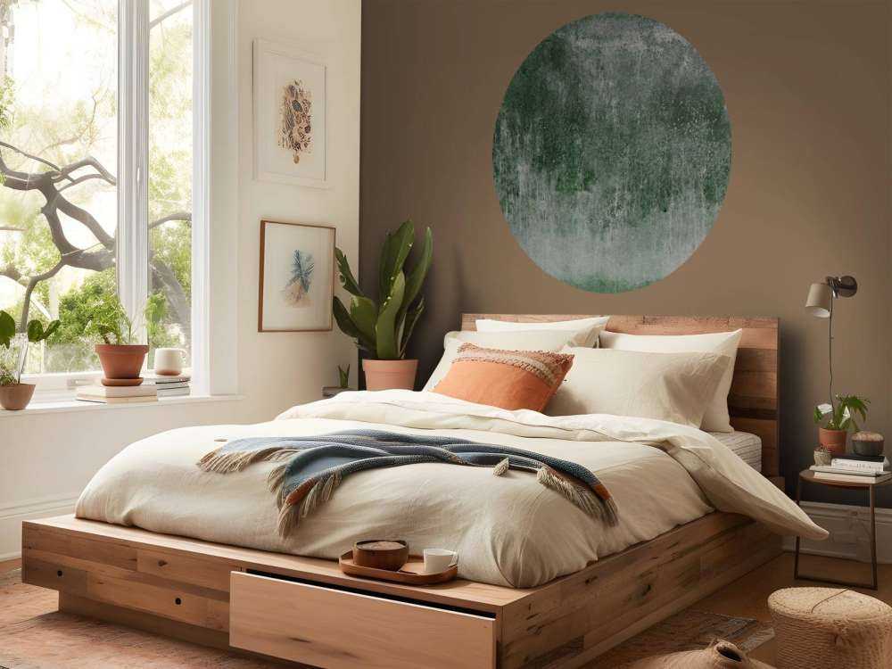 Gammal väderbiten grön vägg