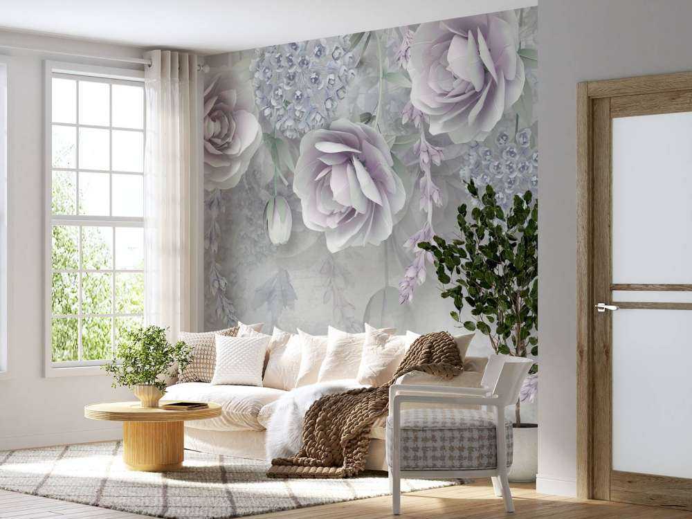 Vägg med blommor