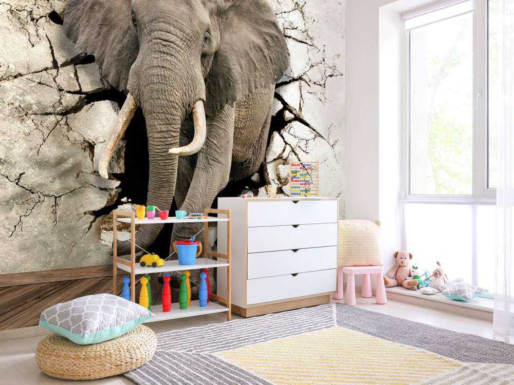 Stor elefant ur väggen