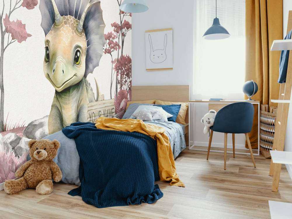 Baby triceratops i den rosa djungeln