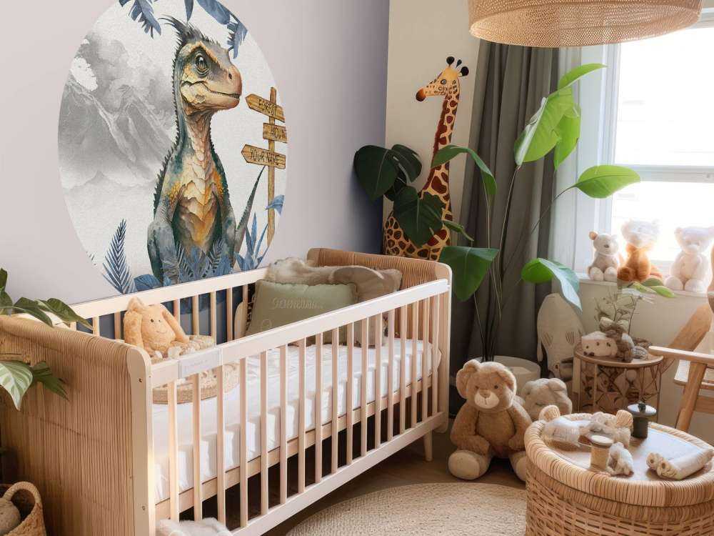 Baby velociraptor i den blåa djungeln