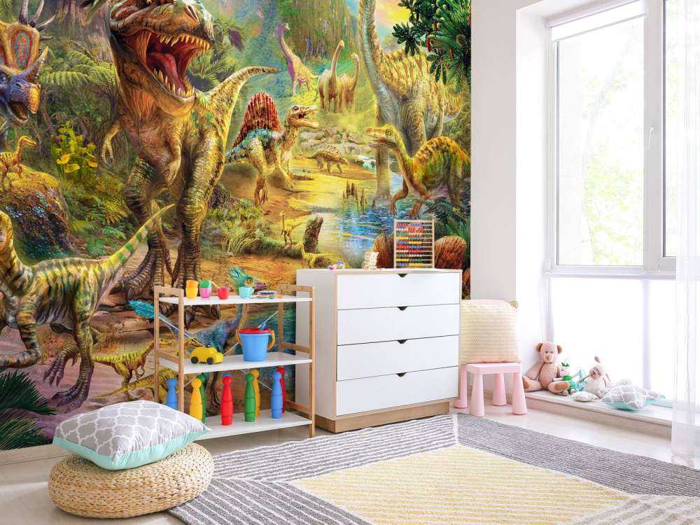 Landscape of dinosaurs