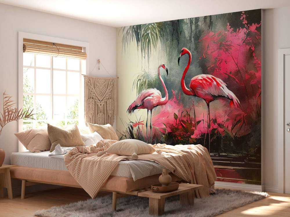 Karminröd Flamingo Skiss