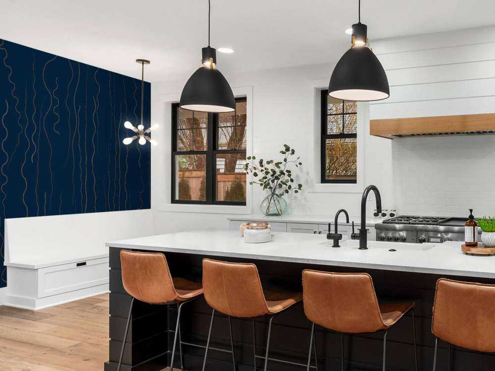 Ekologiska linjer gräs midnattsblått