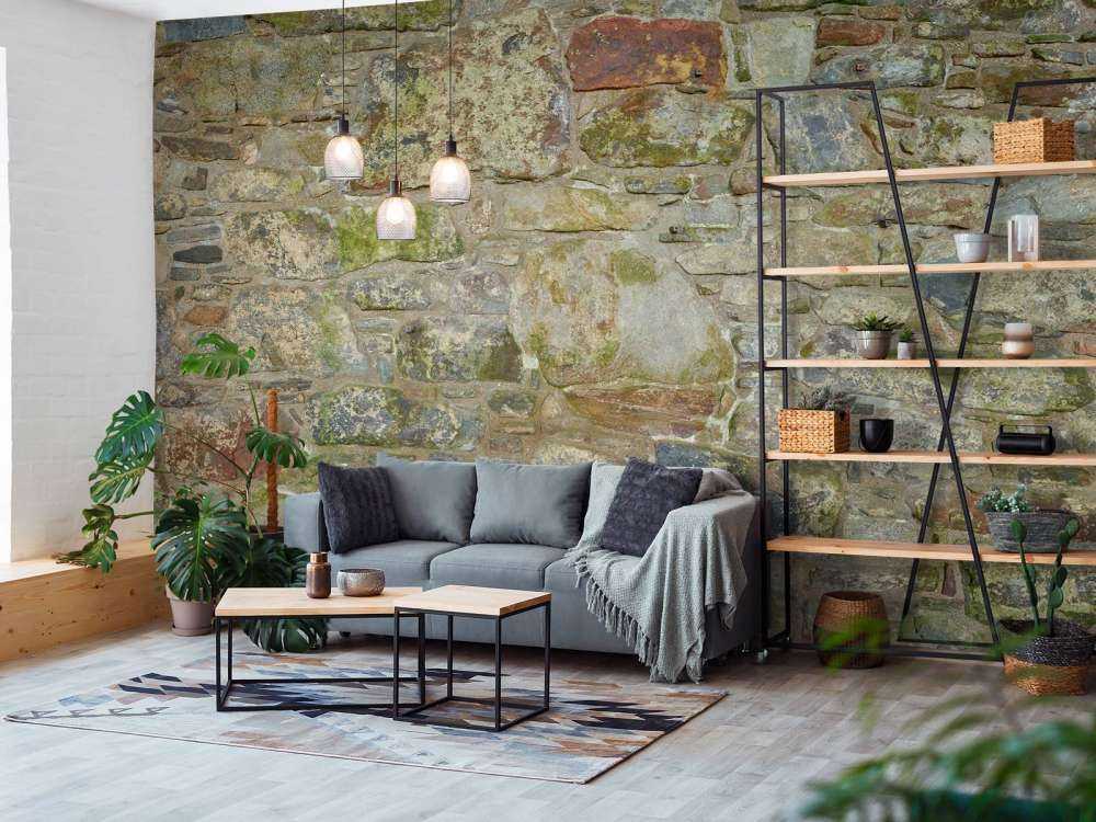 Gammal vägg med mossa