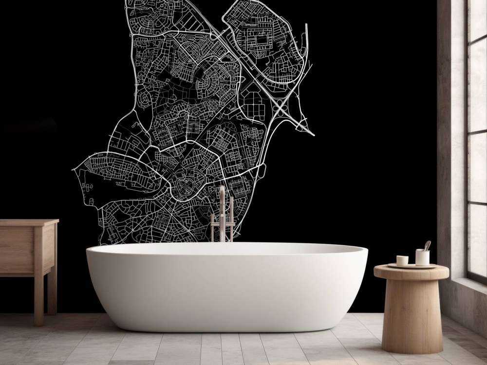 Karta över Amersfoort, svart