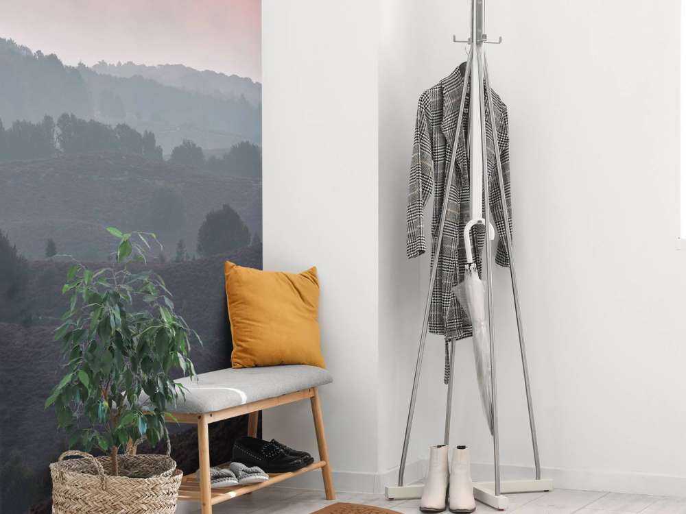 Tåket soloppgang på heia